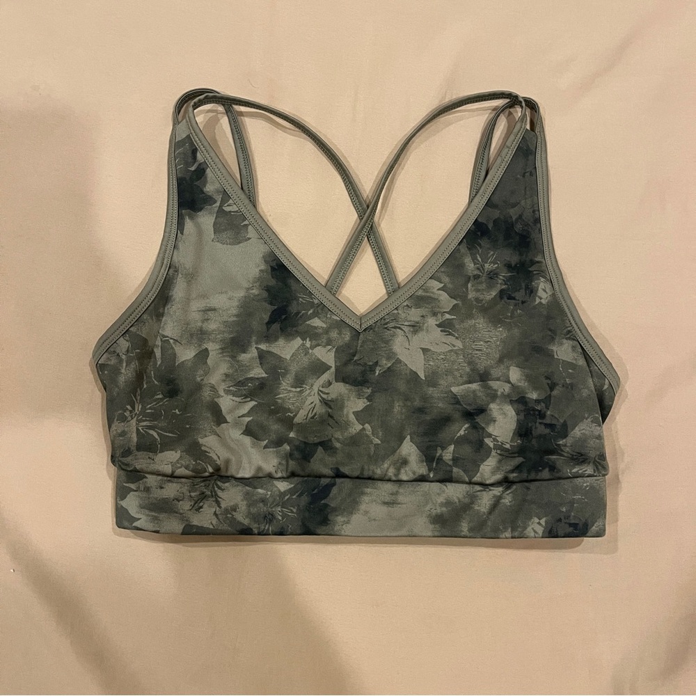 Floral Green Sports Bra